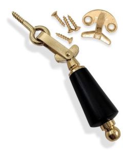 Fönsterlås 1329 mässing med hake och skruv