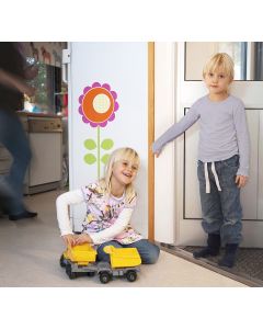 Klämskydd innerdörr, 195 cm Vit 2-delar