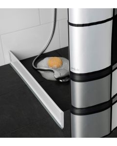 Duschsarg 175 cm Vit, Rak inkl väggfäste