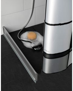 Duschsarg 125 cm Alu, Rak inkl väggfäste