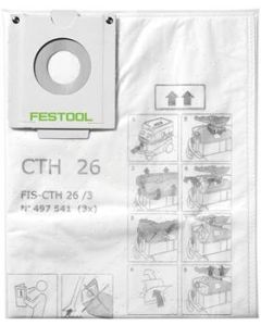 Festool Dammpåse CTH 26 3-Pack Dubbelskiktad