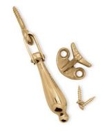 Fönsterlås 1324 "Droppen" mässing med hake/skruv