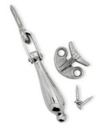 Fönsterlås 1324 "Droppen" förnicklad m. hake/skruv