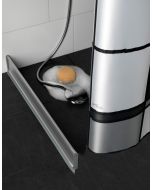 Duschsarg 125 cm Alu, Rak inkl väggfäste