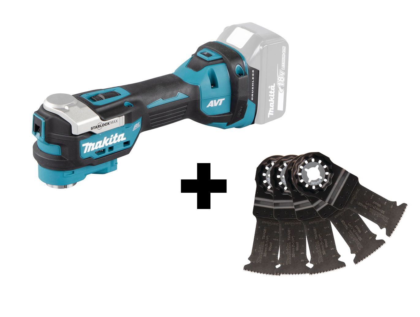 Product Image for Makita Multiverktyg DTM52Z 18V + 5-pack blad 