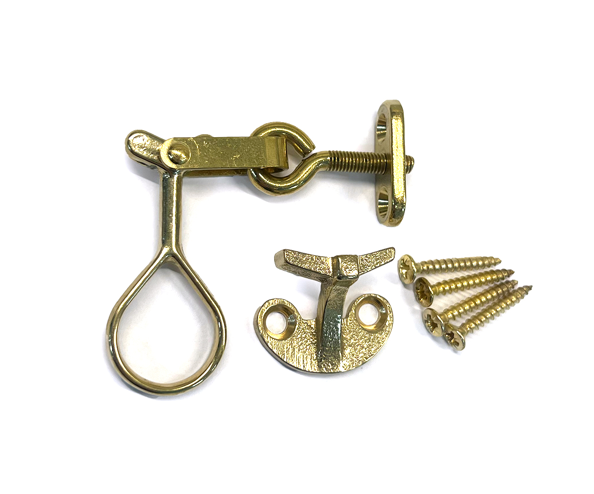 Product Image for Fönsterlås VM 281 ÖGLA med hake, bricka och skruv, mässing