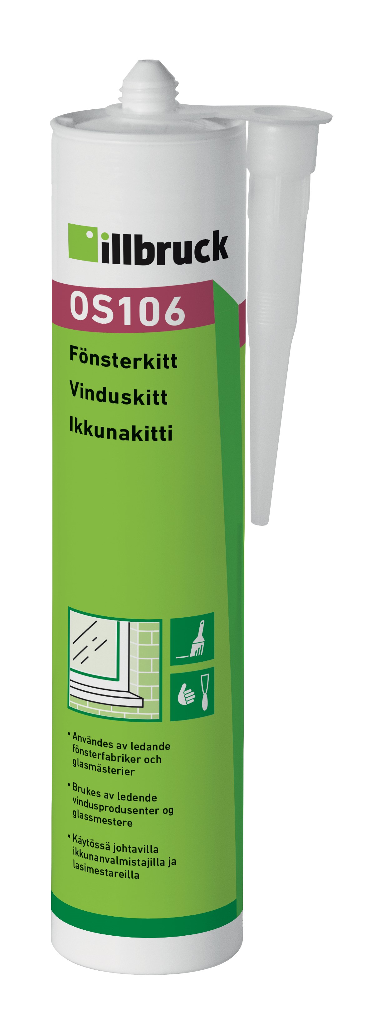 Product Image for Fönsterkitt OS106 Brun, 310 ml patron
