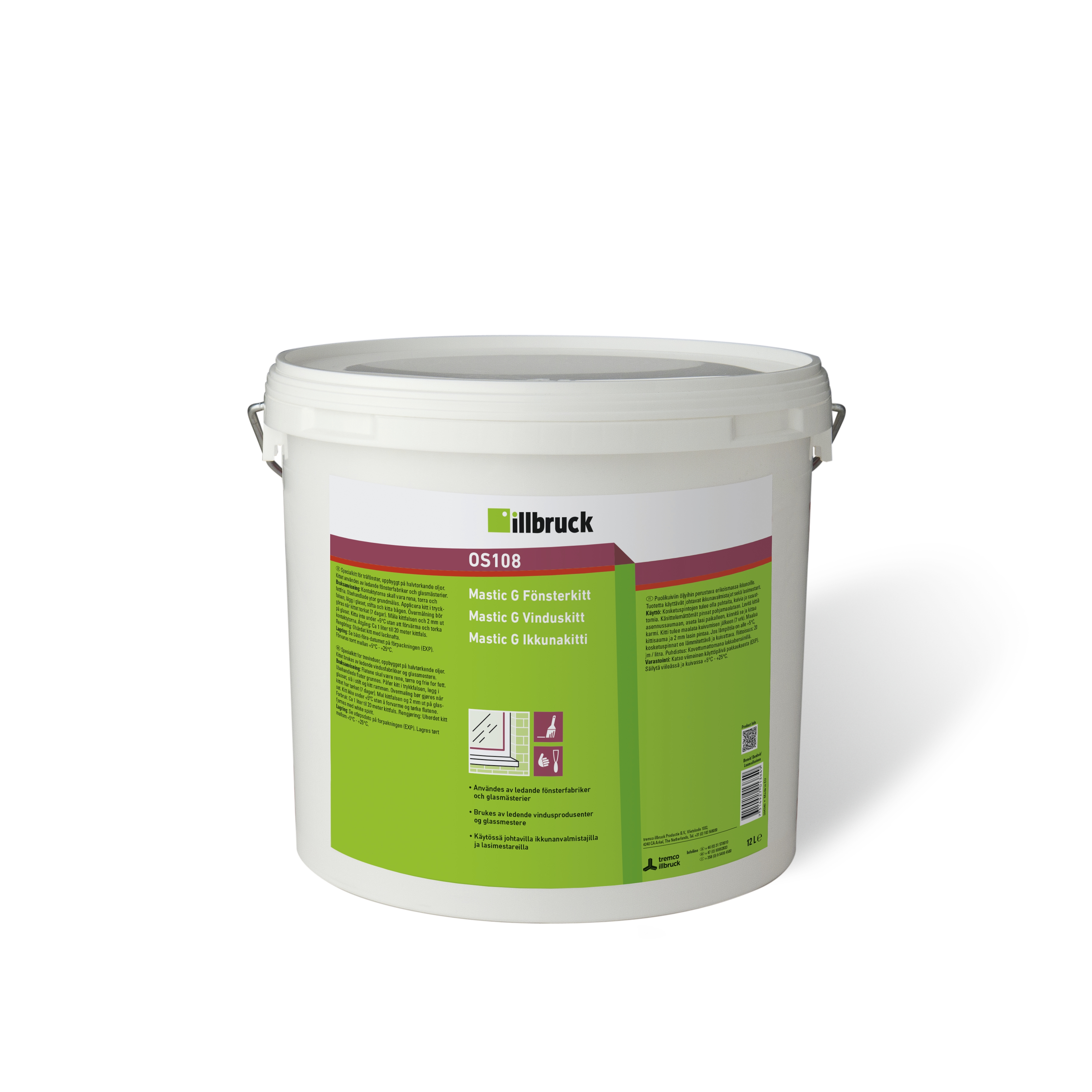 Product Image for Fönsterkitt Mastic G OS108 Benvit, 12 liters hink
