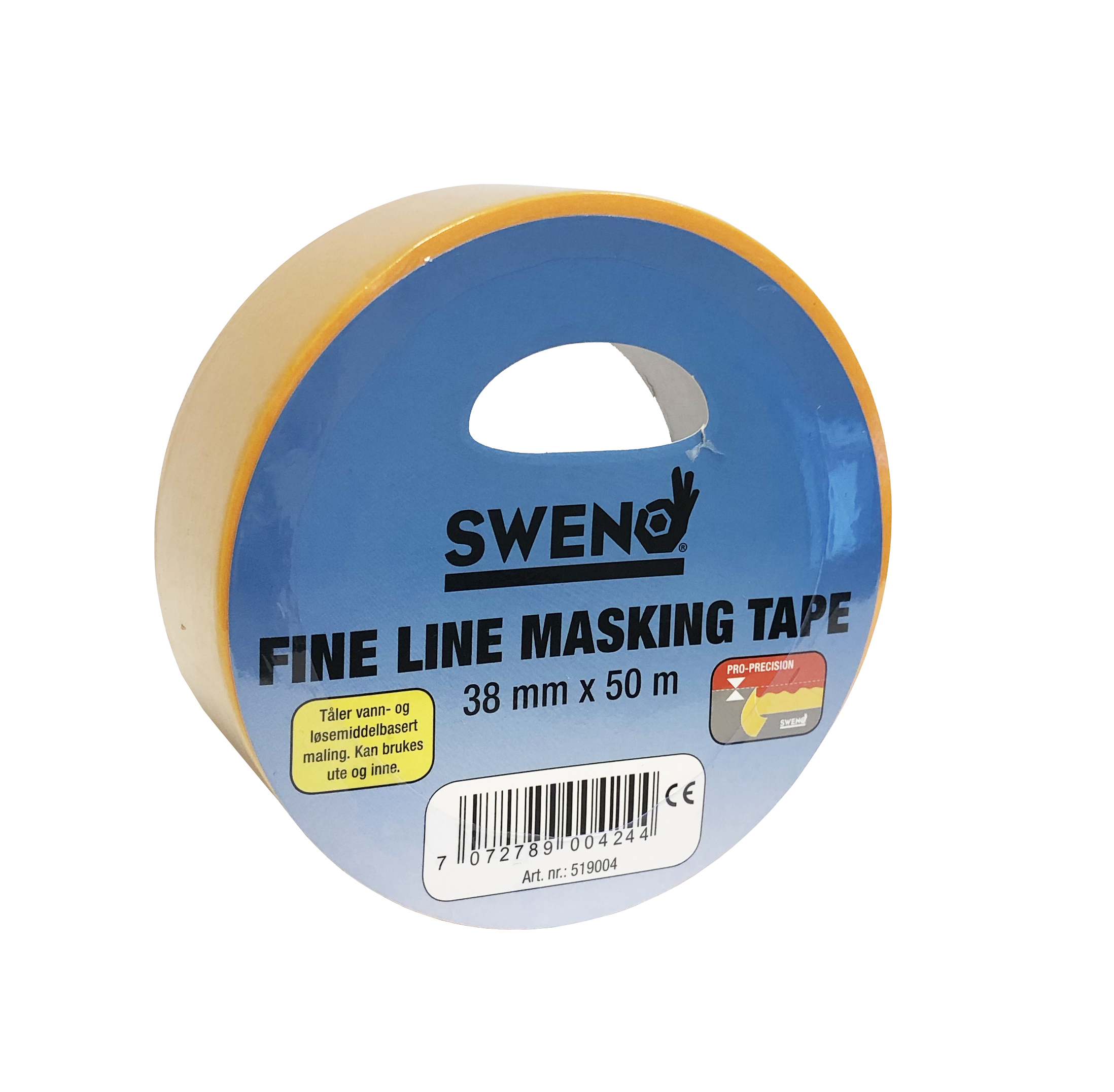 Product Image for Maskeringstejp 38mm (50m/rulle) Gul